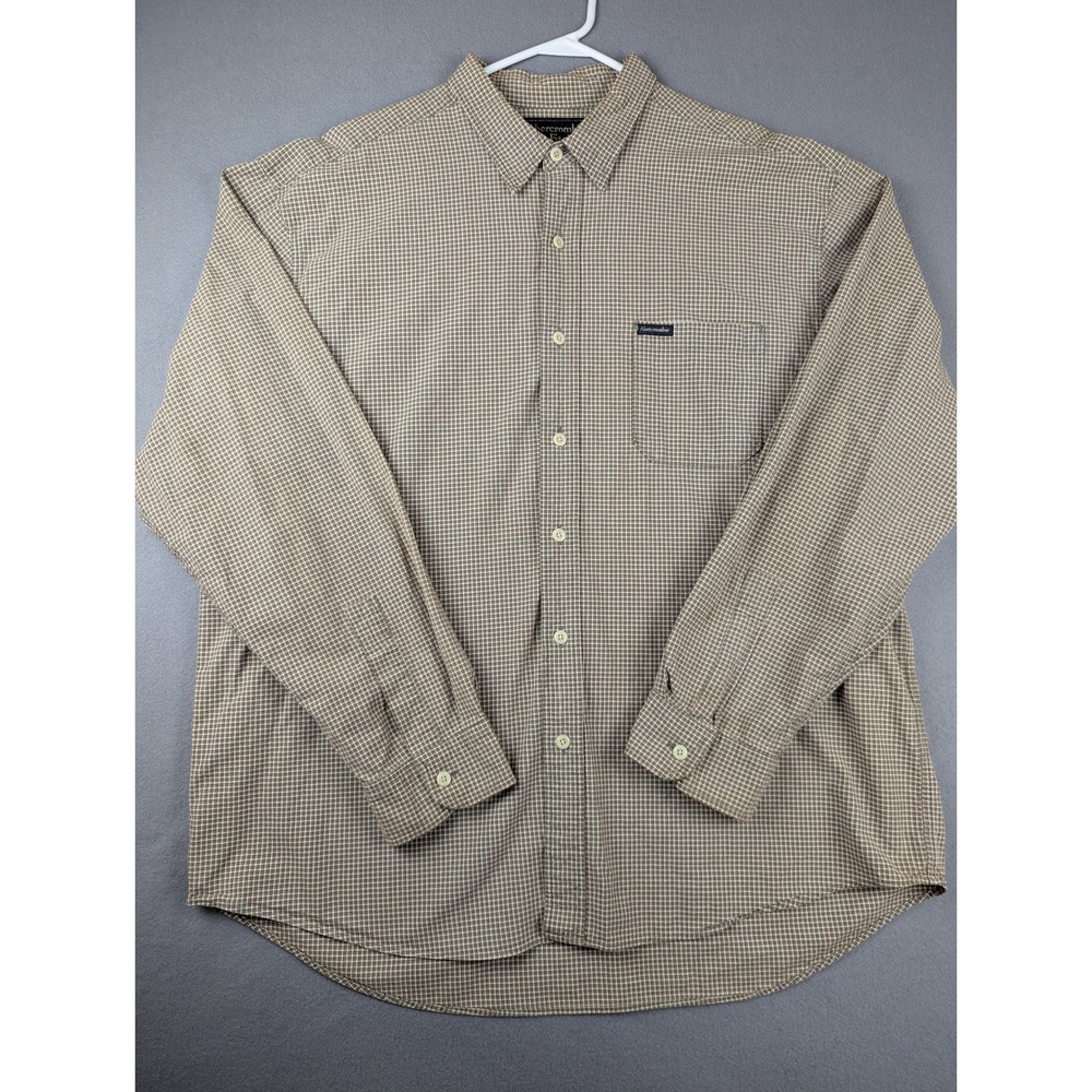Abercrombie & Fitch Mens XL Long Sleeve Button Down Shirt Micro Check Green Red